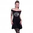Dragstrip Kustom. Women`s  Trust No One Bardot Neck Skater Dress